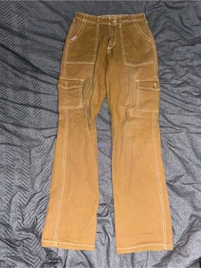 NWOT Fivestar Brown Cargo Carpenter Work Pants with Contrast Stitching
